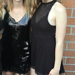 UO black lace romper